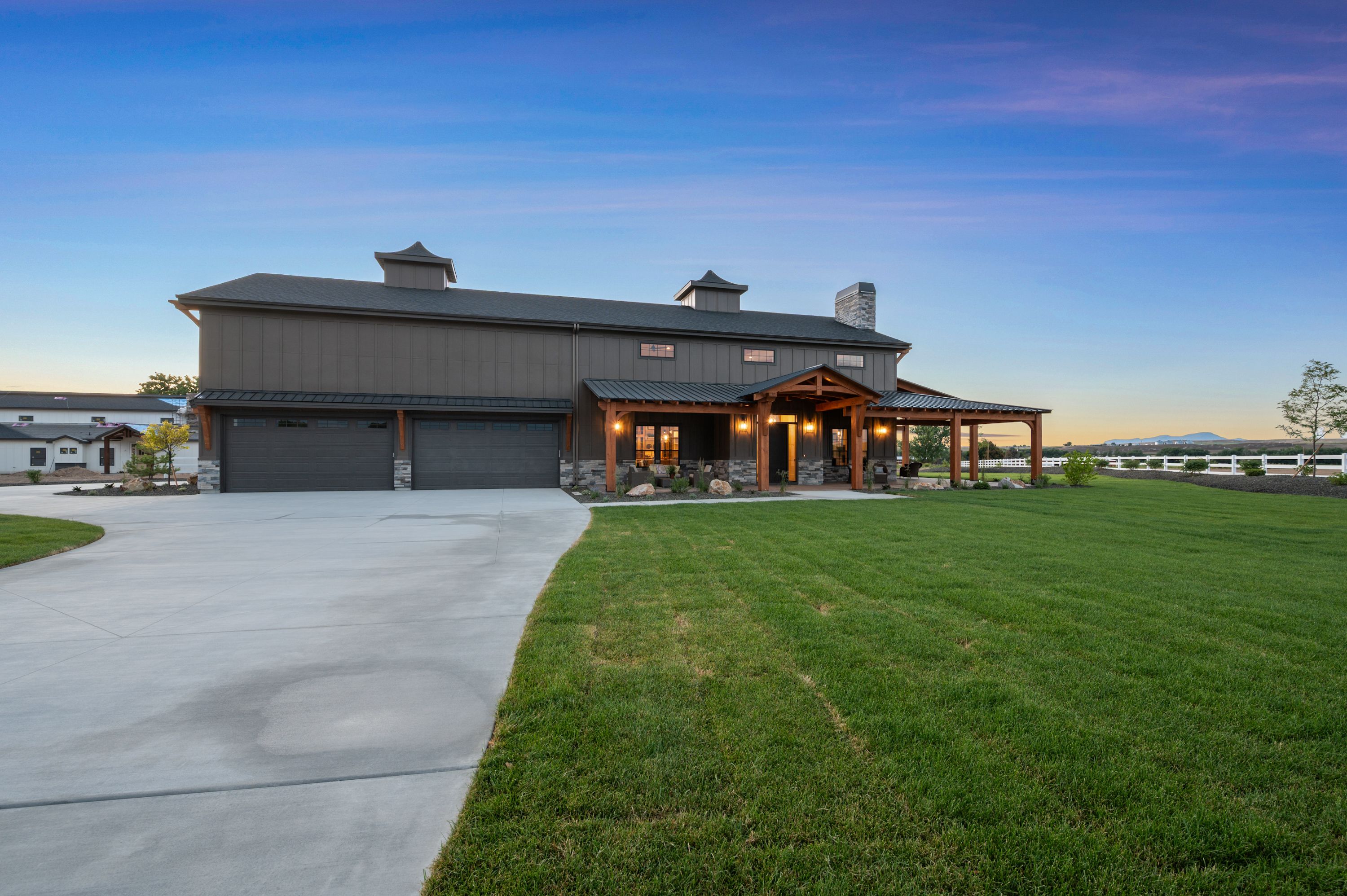 The Barn — twilight, entry detail
