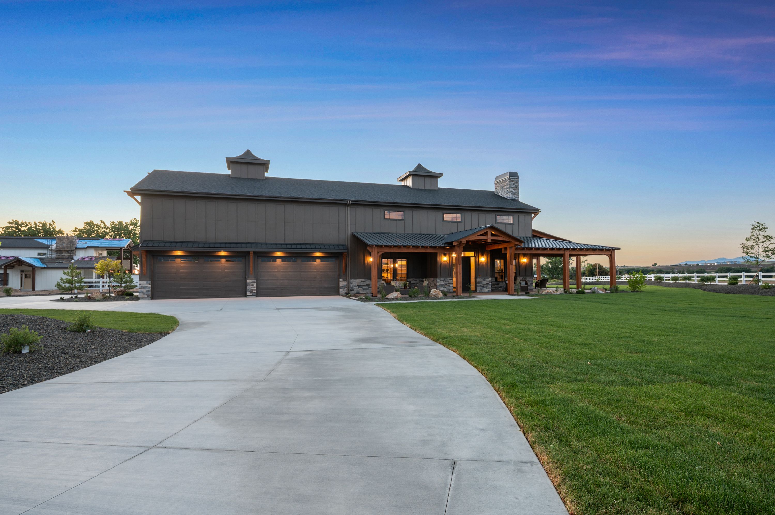 The Barn — twilight, lighting and shadow at close range